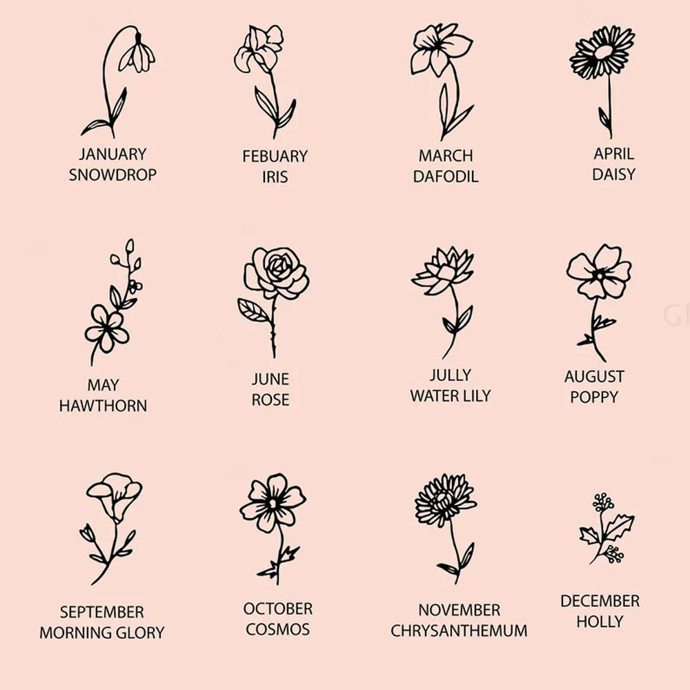 Skanto | Sarte fødselsblomster- & fødselsstein-armbånd