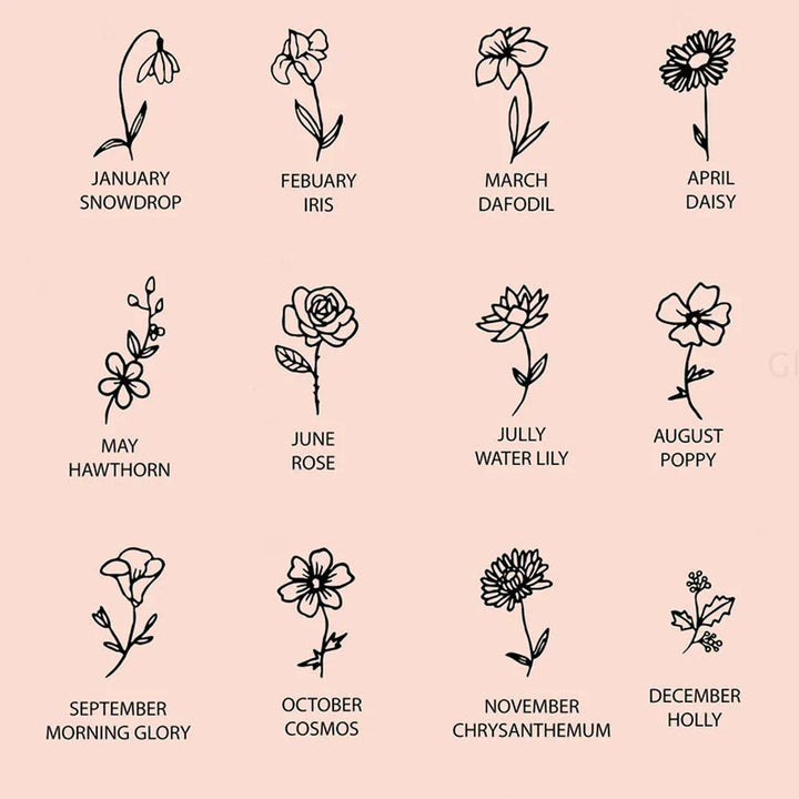 Skanto | Sarte fødselsblomster- & fødselsstein-armbånd