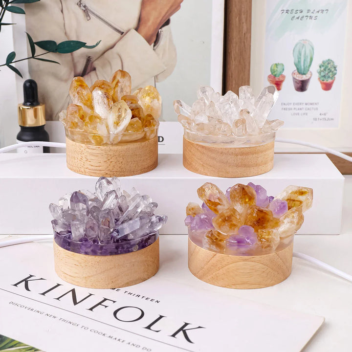Skanto | Krystallampe naturstein | Håndlaget | Feng Shui & velvære dekor | 150–200 g