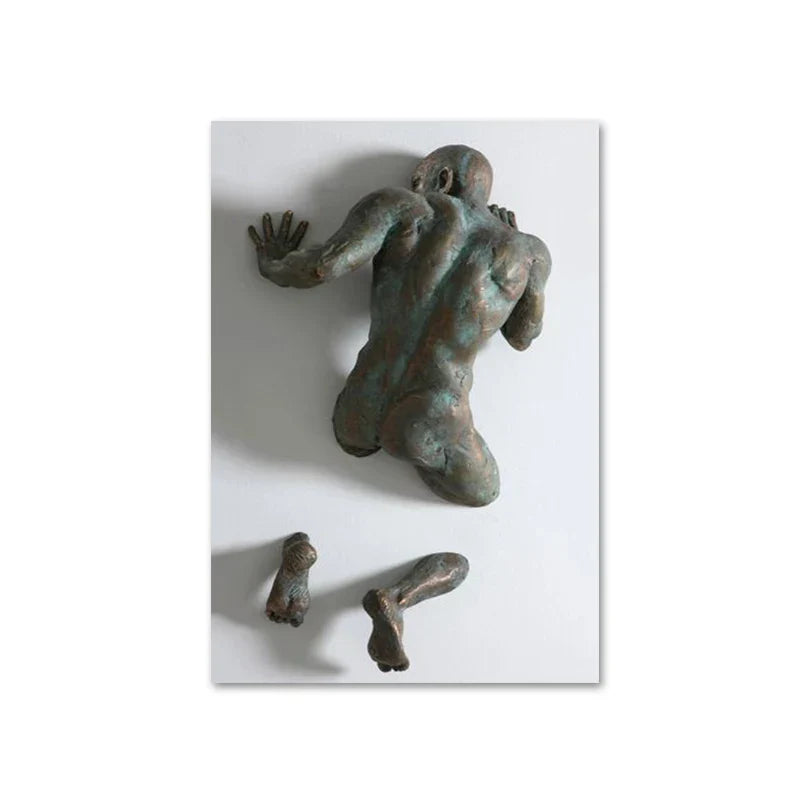 Moderne Urban Abstrakt Jern Statue Veggkunst Fine Art Lærredstrykk 3d Visualisering Figur Kunstbilder For Minimalistisk Leilighet Veggdekor | Skanto