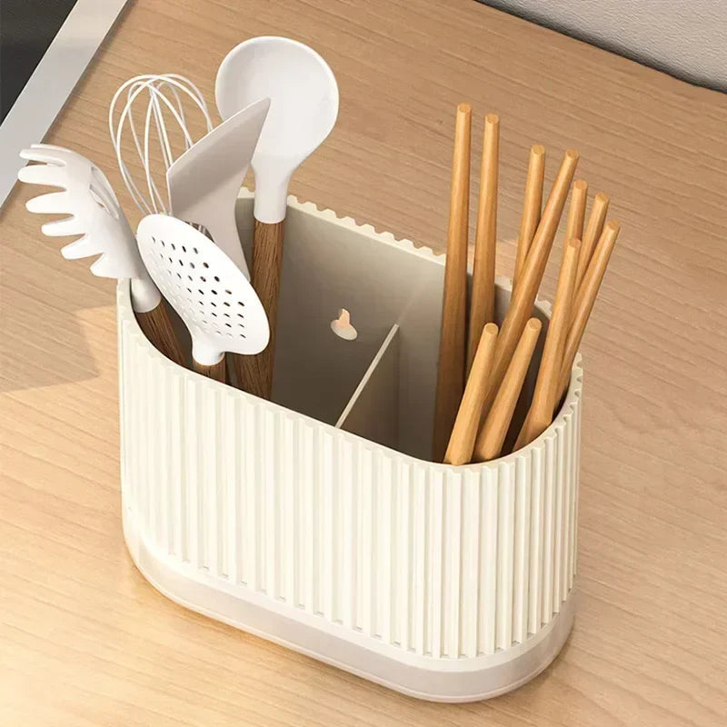 Skanto | Bestikkorganisator Duo | Veggmonterbar bestikkholder | Ingen boring | Dreneringsfunksjon | 16.5 × 8.5 × 12.5 cm