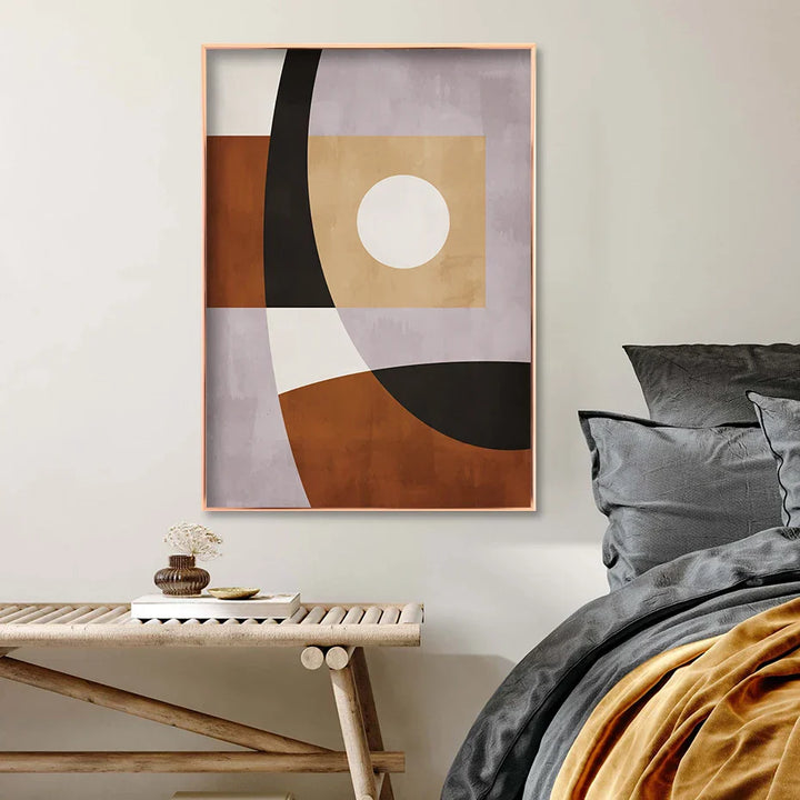 Moderne Fargeblokk Geometrisk Abstrakt Veggkunst Fin Kunst Lærred Utskrift Nøytrale Farger Bilde For Stue Spisestue Soverom Kunst Dekor | Skanto