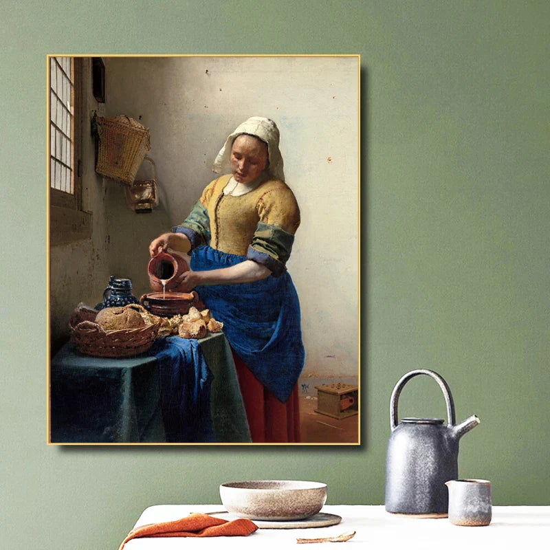 Jente Med Perleøredobbe Plakat Johannes Vermeer Hollandsk Gylden Alder Maleri Fine Art Lærred Utskrifter Klassisk Maleri For Stue Spisestue Dekor | Skanto