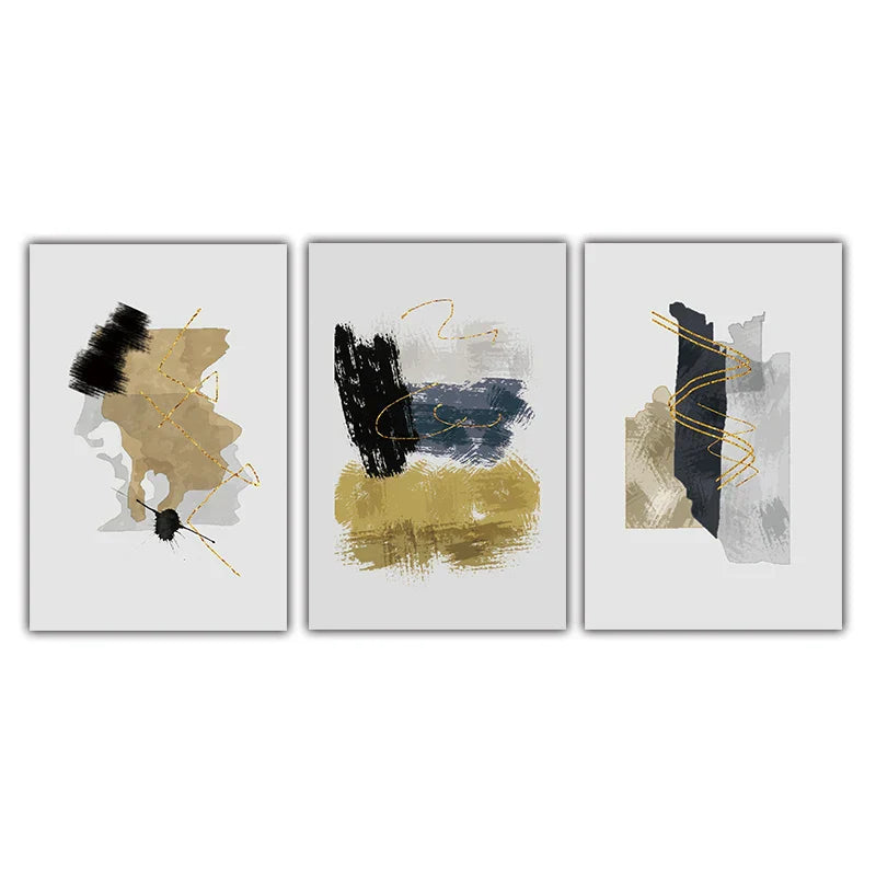 Nøytral Farge Blå Beige Svart Nordisk Abstrakt Veggkunst Fine Art Lerret Utskrifter Plakater Bilder For Stue Soverom Kunst Dekor | Skanto