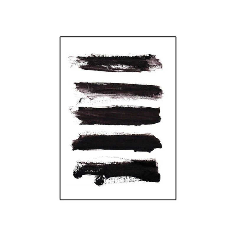 Svart Hvit Veggkunst Minimalistisk Abstrakt Blekkbørstestrøk Fin Kunst Lerret Utskrifter Plakater Bilder For Stue Hjemmekontor Kunst Dekor | Skanto