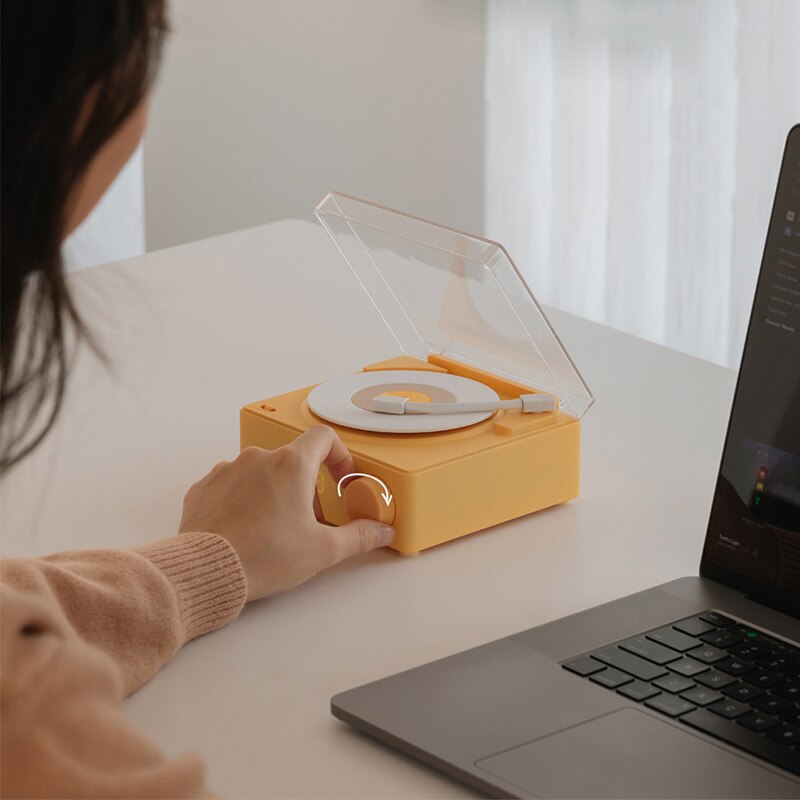 Skanto | Vintage Vibes Mini Platenspiller Bluetooth Høyttaler