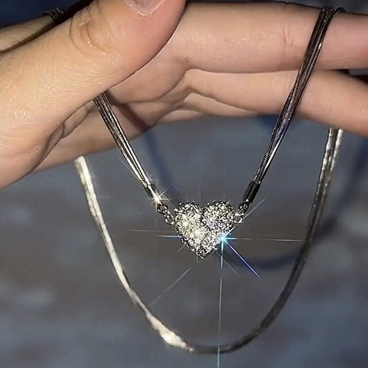 Skanto | Ice Love Magnetisk Zirkon Hjerte Smykke