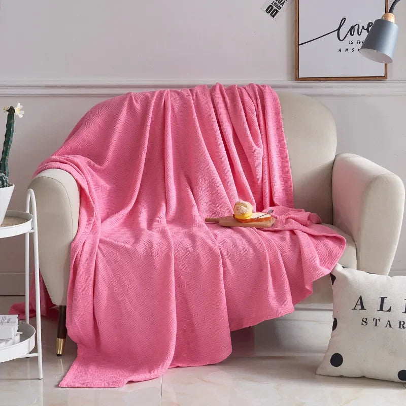 Skanto | Bomullsgauze teppe Aurelina | 100 % bomull | Pustende & Hudvennlig | Perfekt for sofa, seng & kontor