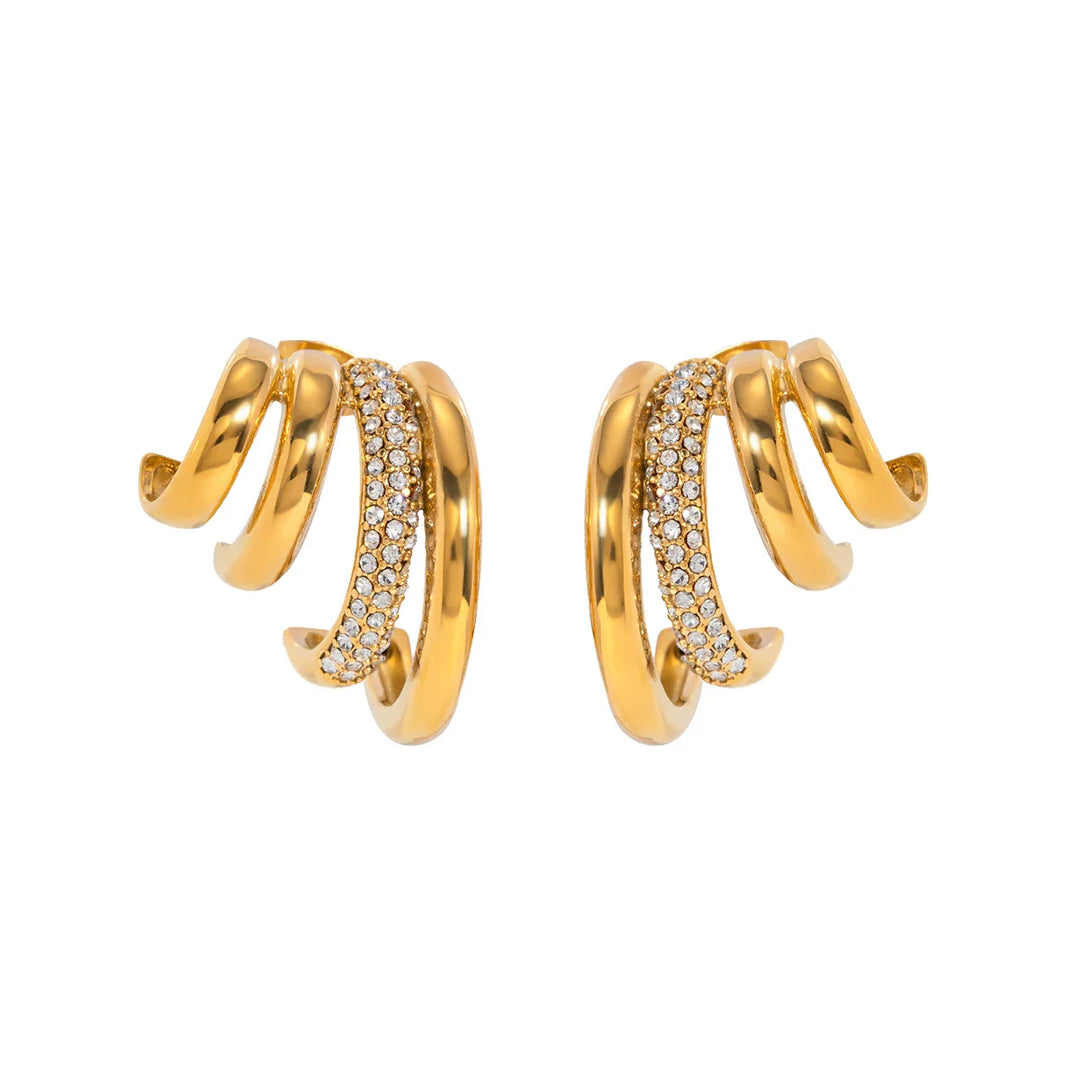 Skanto | 18k Quad Halvrunde Stud Øredobber