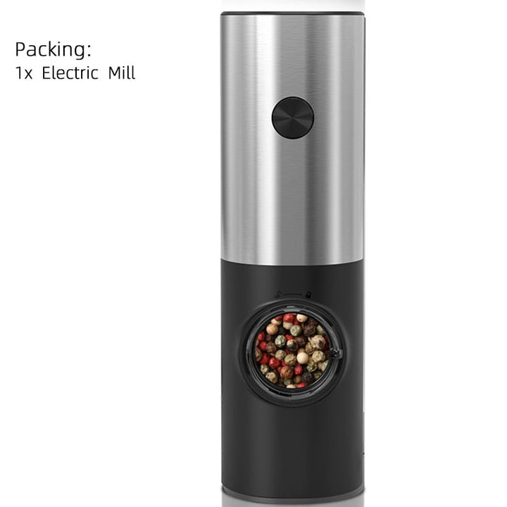 Skanto | Elektrisk automatisk pepper- og saltkvern med LED-lys og justerbar maling - Perfekt for kjøkkenet eller restauranten