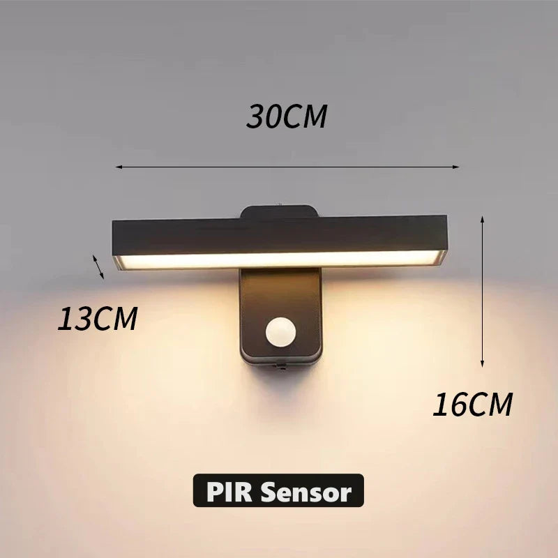 Skanto | LED Utendørs Vegglampe VarioLux | Bevegelsessensor & IP65 | Rotérbar | 30–50 cm