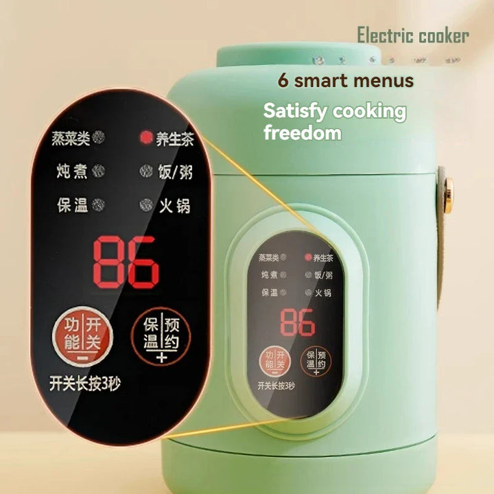 Skanto | NutriCook One Elektrisk Mini Koker 1L | Bærbar Langsom Koker & Suppe Maker | Smart Timer Funksjon | For Kontor & Hjem