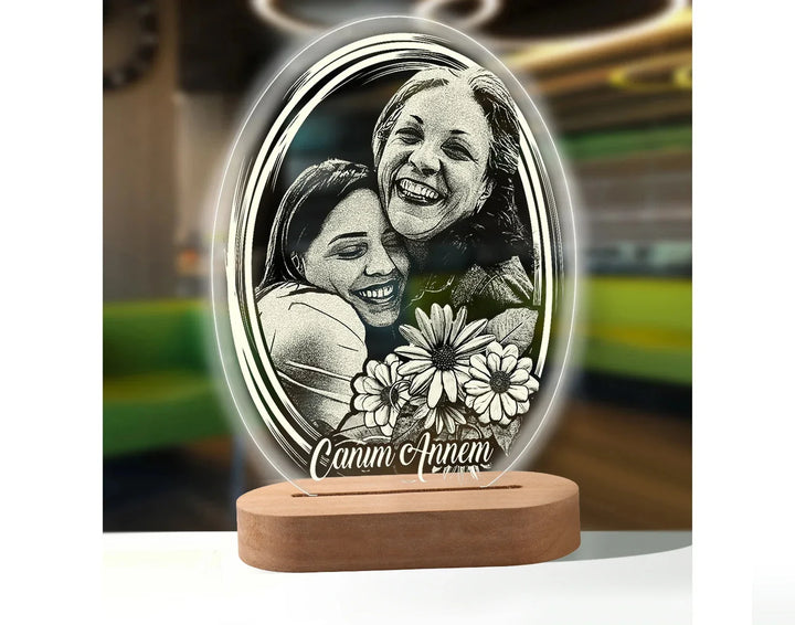 Skanto | Personlig 3D-foto-lampe: Individuell foto og tekst nattlys - Ideell for Valentinsdag, bryllup, jubileum, bursdagsgaver
