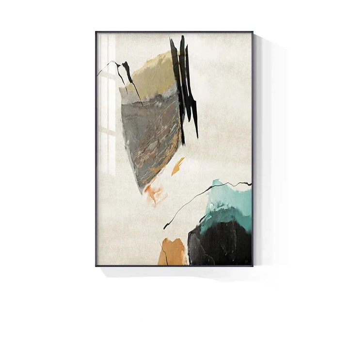 Fargerik Minimalistisk Abstrakt Veggkunst Fine Art Lerretsutskrifter Oransje Gult Svart Beige Bilder For Stue Spisestue Nordisk Hjemmedekor | Skanto