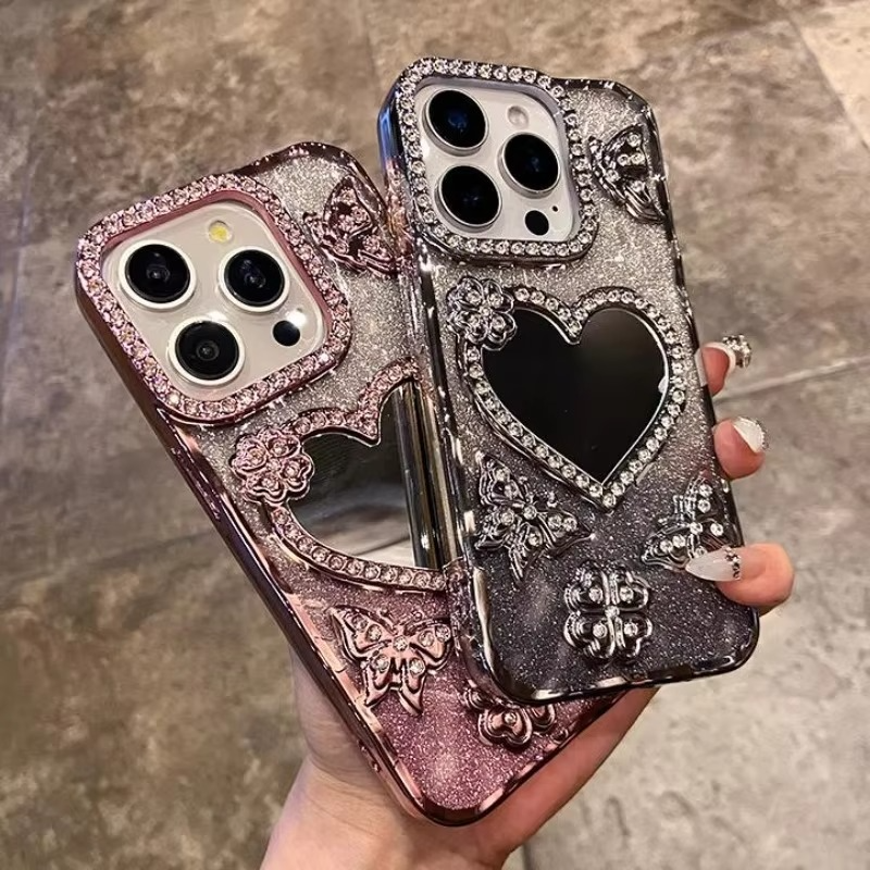 Skanto | Butterfly Glitter Diamond Speilcover for iPhone