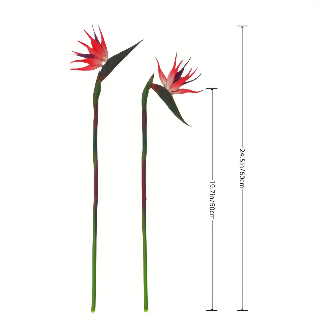 Skanto | Floriva 3 Delt Sett Kunstige Strelitzia | Papegøye Blomster | 24,5 cm Lange Stengler | Dekorasjon for Hjem, Kontor & Arrangementer