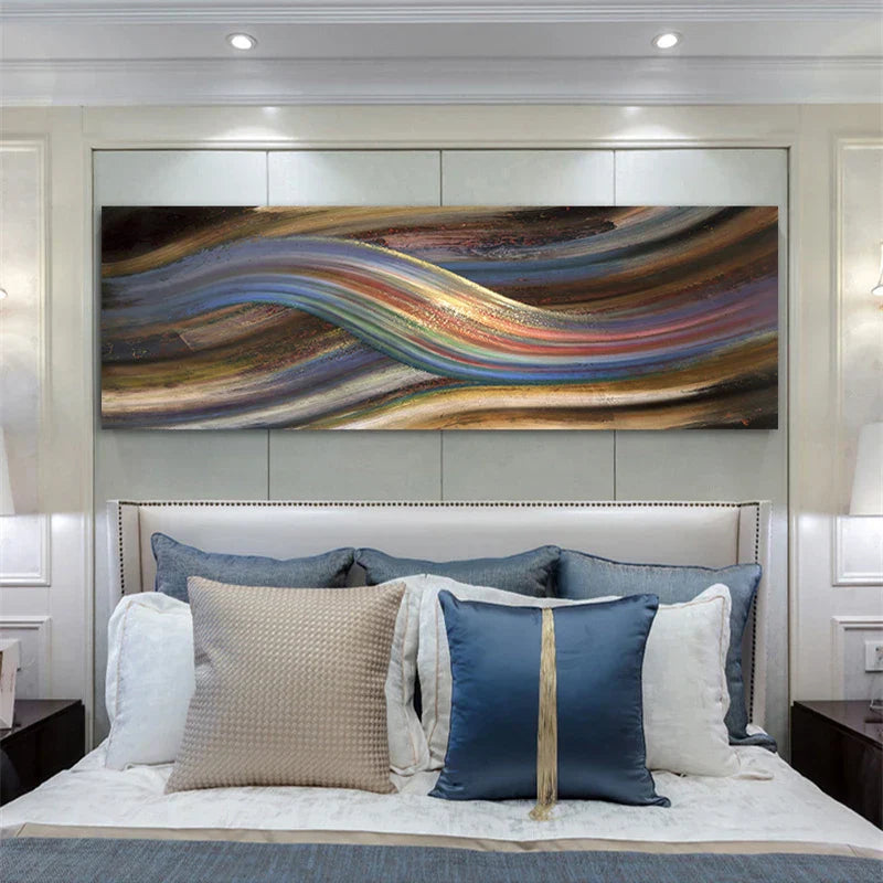 Flytende Regnbue Abstrakt Veggkunst Fin Kunst Lærret Utskrift Bred Format Moderne Farger Bilder For Over Sengen eller Over Stuen Sofa | Skanto