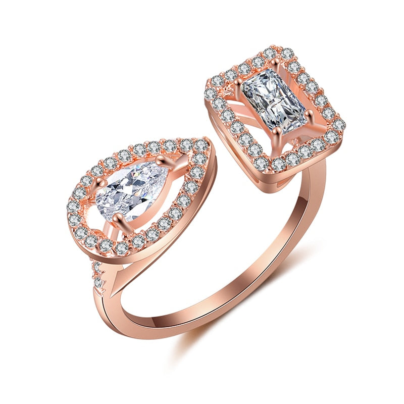 Skanto | Vann Dråpe Zircon Chic Justerbar Ring