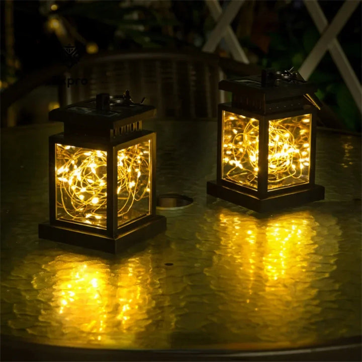 Skanto | Solar LED-lanterne med eventyrlys – Dekorativ hage lampe for utendørs og terrassen