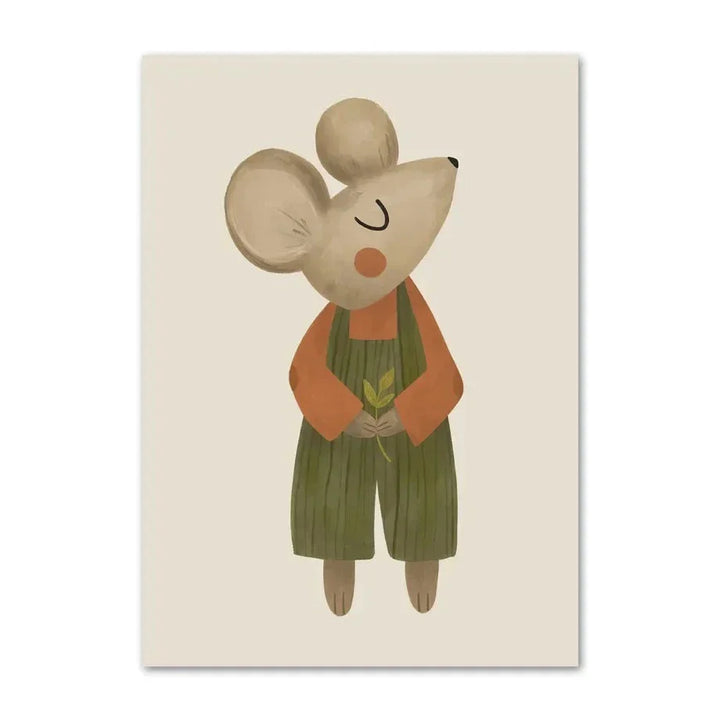 Søte Baby Dyr Barnerom Veggkunst Illustrasjoner Fine Art Lerretsutskrifter Gås Mus Løve Isbjørn Plakatbilder For Babys Rom Veggdekor | Skanto