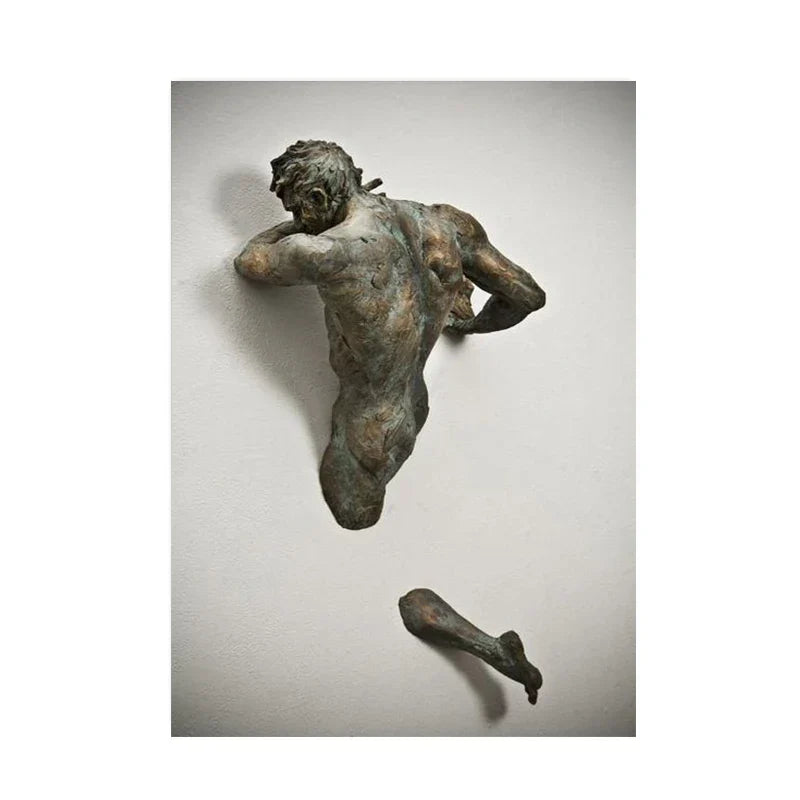 Moderne Urban Abstrakt Jern Statue Veggkunst Fine Art Lærredstrykk 3d Visualisering Figur Kunstbilder For Minimalistisk Leilighet Veggdekor | Skanto