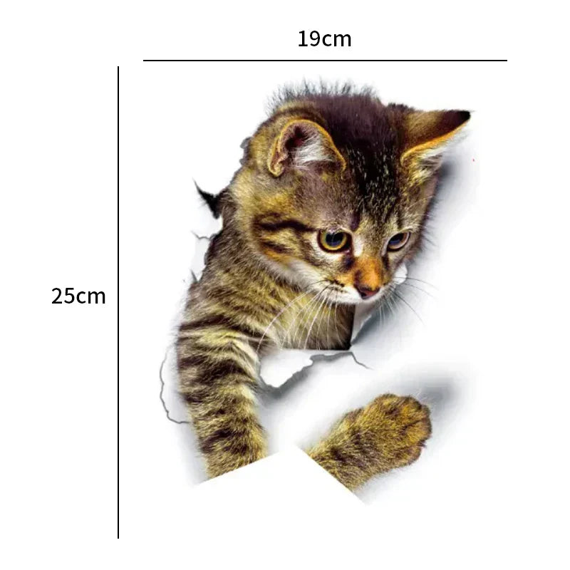 3D Toalettbeskyttelse Katt klistremerker | Skanto