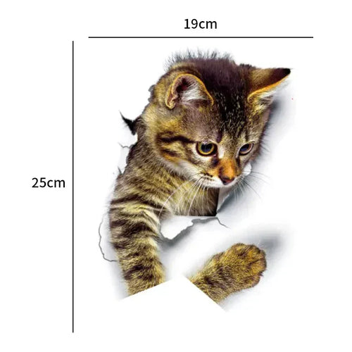 3D Toalettbeskyttelse Katt klistremerker | Skanto