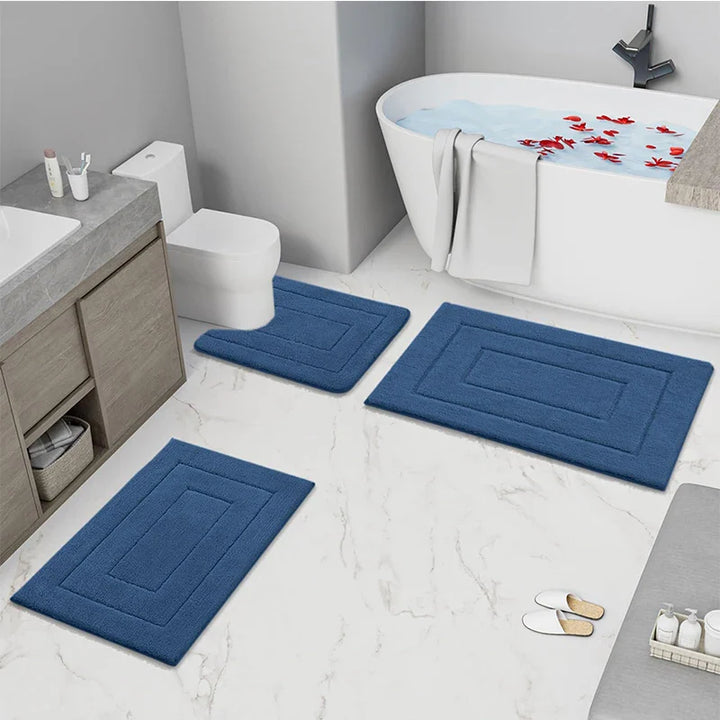Baderomsmatte Mikrofiber Anti-Sklipp – Dobbeltlag Badmatte | Svært Absorberende & Myk | Komfort Dørmatte | Skanto