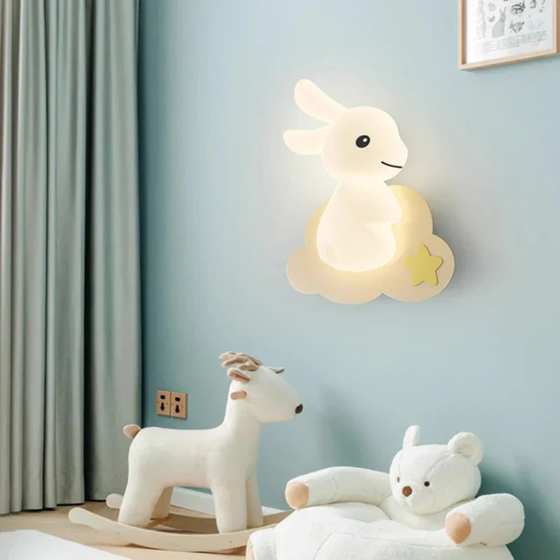RabbitGlow Lampe - Leken LED Barnas Vegglampe Skanto