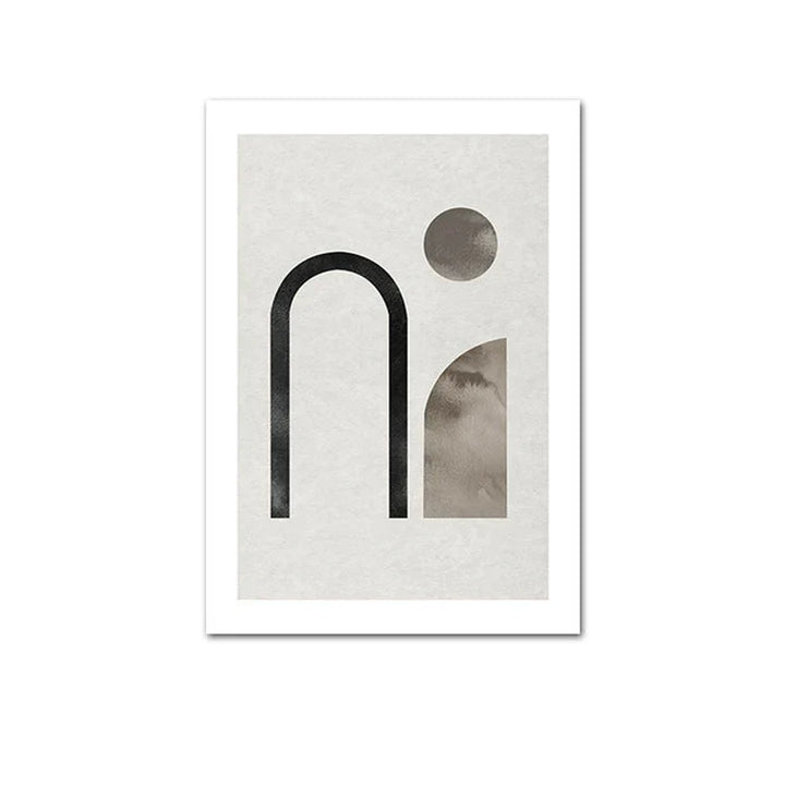 Skandinavisk Minimalistisk Geometrisk Mørke Nøytrale Farger Veggkunst Fine Art Lærred Utskrifter Moderne Abstrakte Bilder For Stue Hjem Dekor | Skanto