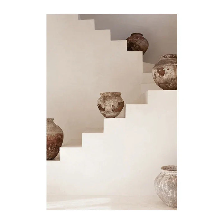 Nøytrale Farger Terracotta Stillebend Vase Veggkunst Finkunst Lerretstrykk Plakat Arkitektoniske Bilder For Moderne Stue Soverom Hjem Deko | Skanto