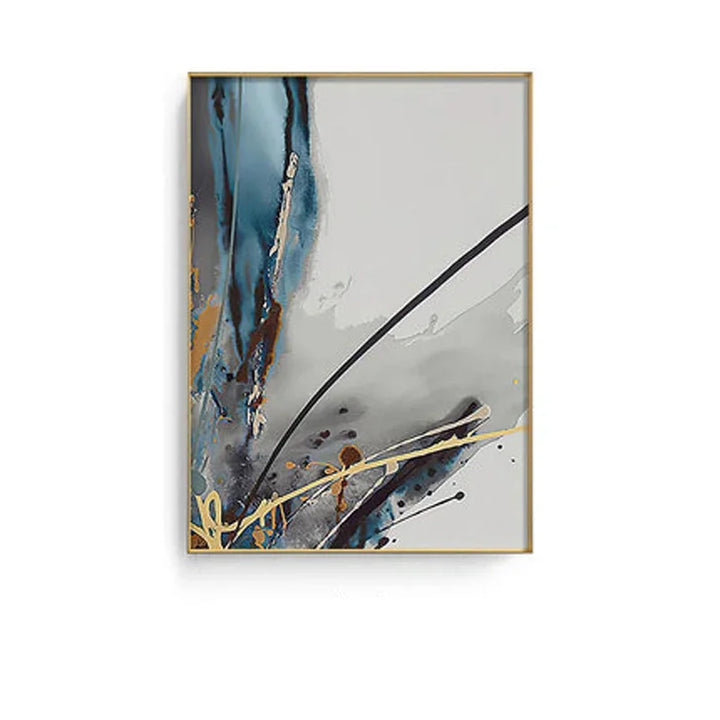 Moderne abstrakte florale veggkunst Fine Art lerrettrykk blå grå botaniske bilder for stue soverom veggkunst dekor | Skanto