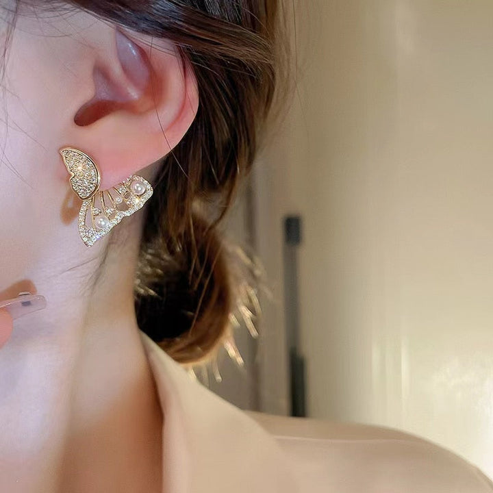 Skanto | Shiny Zircon Koreansk Stil Butterfly Chic Øredobber