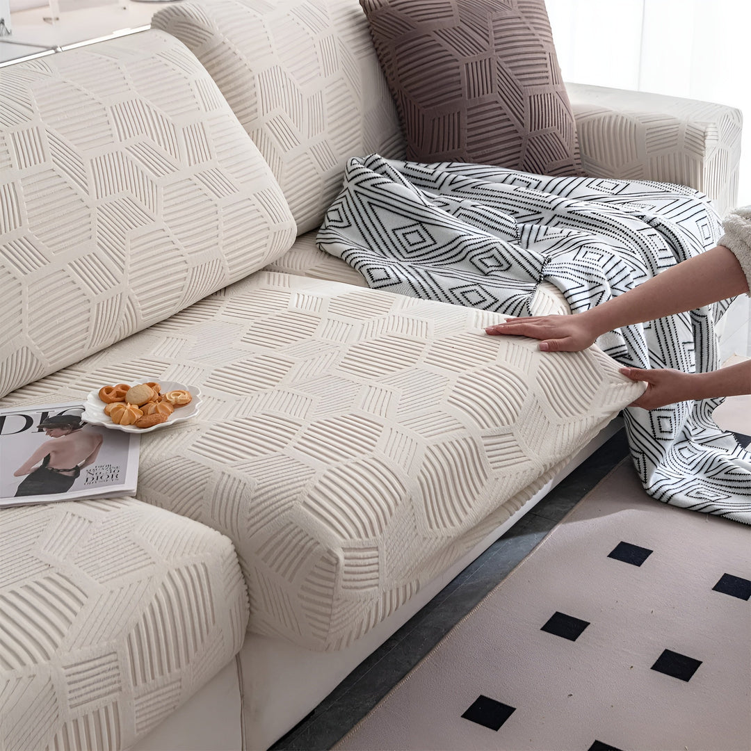 Jacquard sofabukser med geometrisk patruljemønster - mykt og dyreprint | Ideell for beskyttelse og koselige oppholdsrom