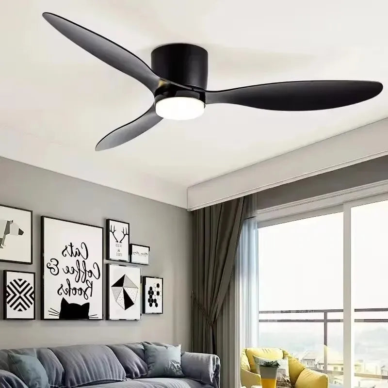 42/52 Tommers Takvifter med LED Lys - 3 Farger, 6 Hastigheter DC Motor, Fjernkontroll, Lave Gulvdekorative Vifter med Belysning | Skanto