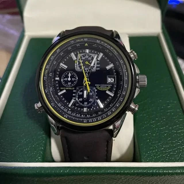 Skanto | Herre's Rustfritt Stål Chronograph Klokke med Kalender