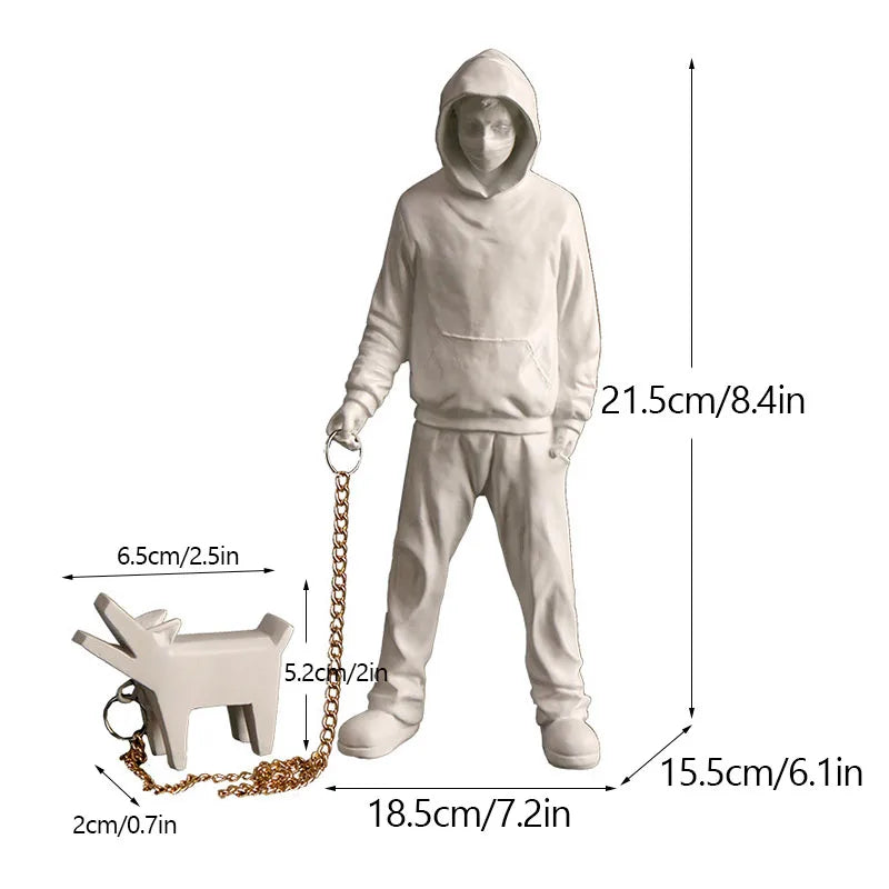 Skanto | Dropshipping Banksy Skulptur Kolleksjon Blomst Kastende Statue Pop Kunst Moderne Ballongjente Figur Kontor Hjem Dekorasjon