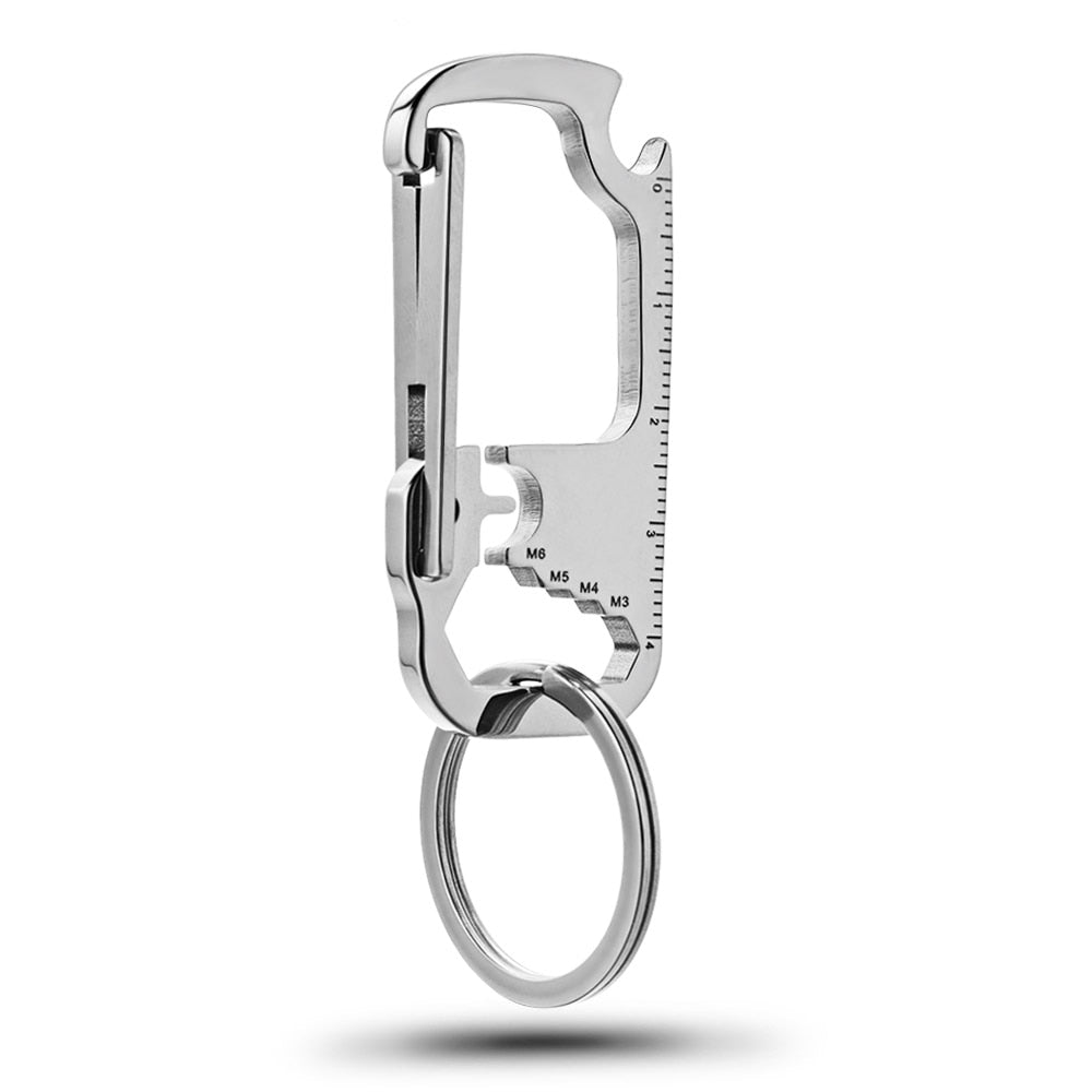 Skanto | Rustfritt Stål EDC Multi Tool Flaskåpner Nøkkelring