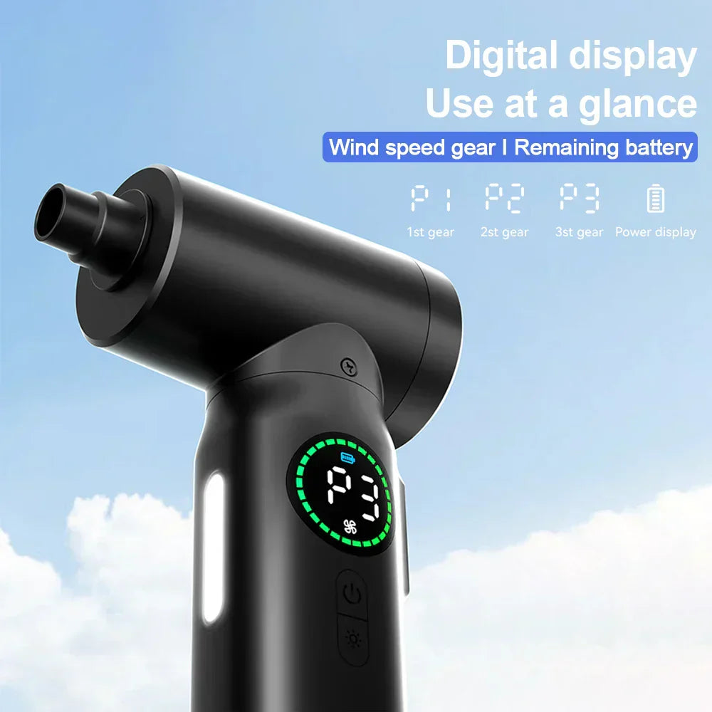 Skanto | 2-i-1 Bærbar Støvsuger & Blåser | 7500mAh Batteri, LED Lys & Allsidig for Hjem, Bil & Kontor Rengjøring