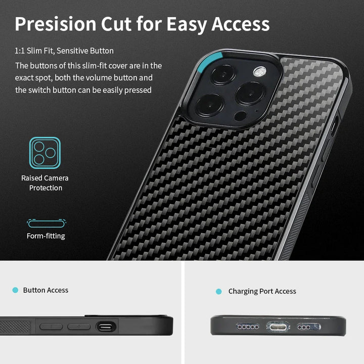 Skanto | Magsafe Karbonfiber Sjokkbeskyttende iPhone-deksel