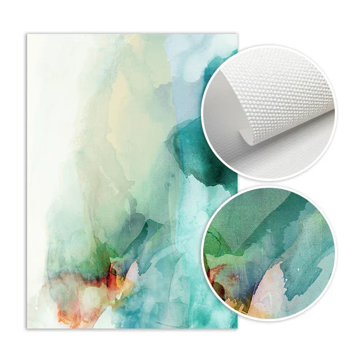 Eteriske hvisker Teal Emerald Akvamarine Abstrakt veggkunst Fine Art lerretsutskrifter Nordiske bilder for moderne leilighet stueinnredning | Skanto