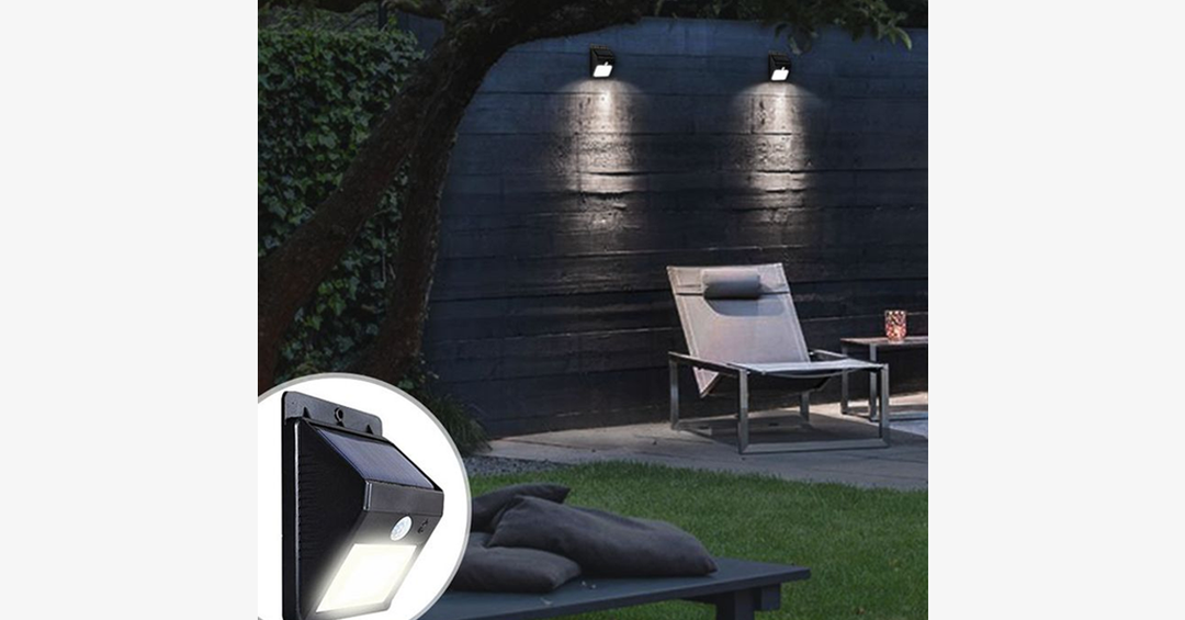 Skanto | Solar LED Sensor Vegglampe – Gjør din del for miljøet og øk sikkerheten i området ditt