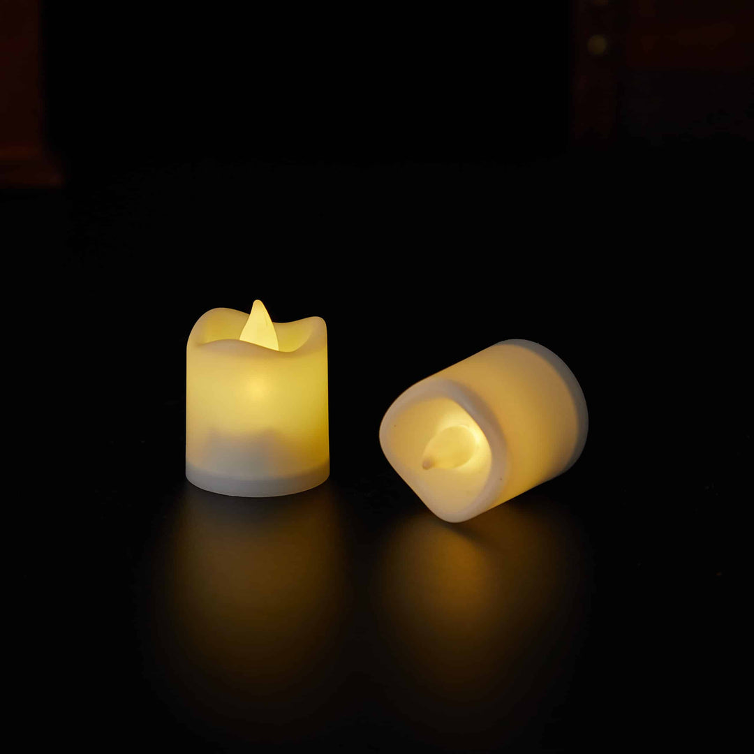 LED Lys 6-Pack med 3D Flamme - 4.5 cm - Hvit - | Skanto