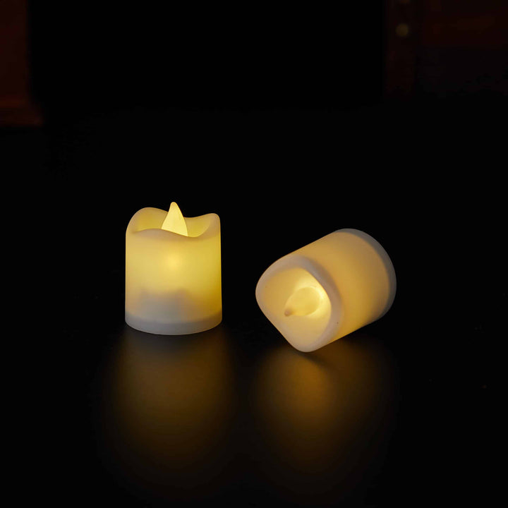 LED Lys 6-Pack med 3D Flamme - 4.5 cm - Hvit - | Skanto