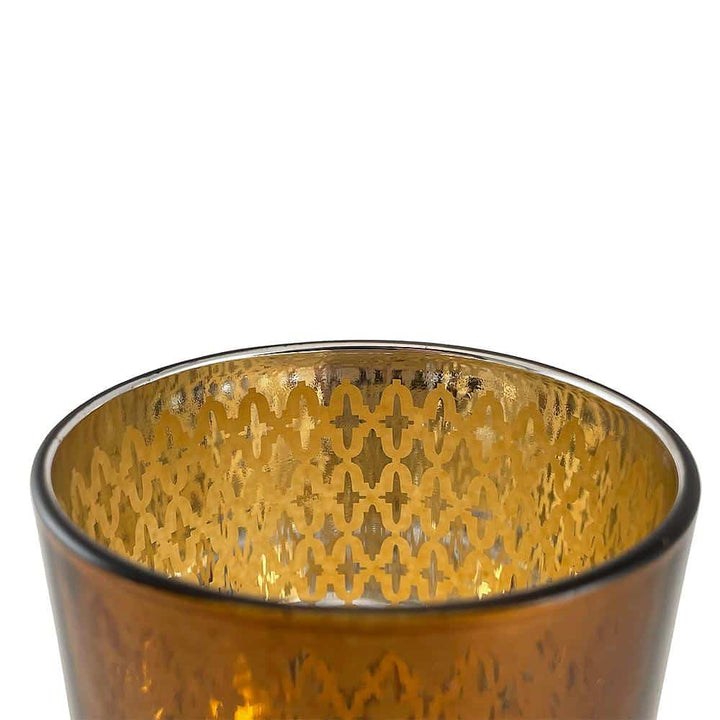Te lysestake laget av glass (2 stk.) Kobber / svart av SIA Home Fashion | Skanto