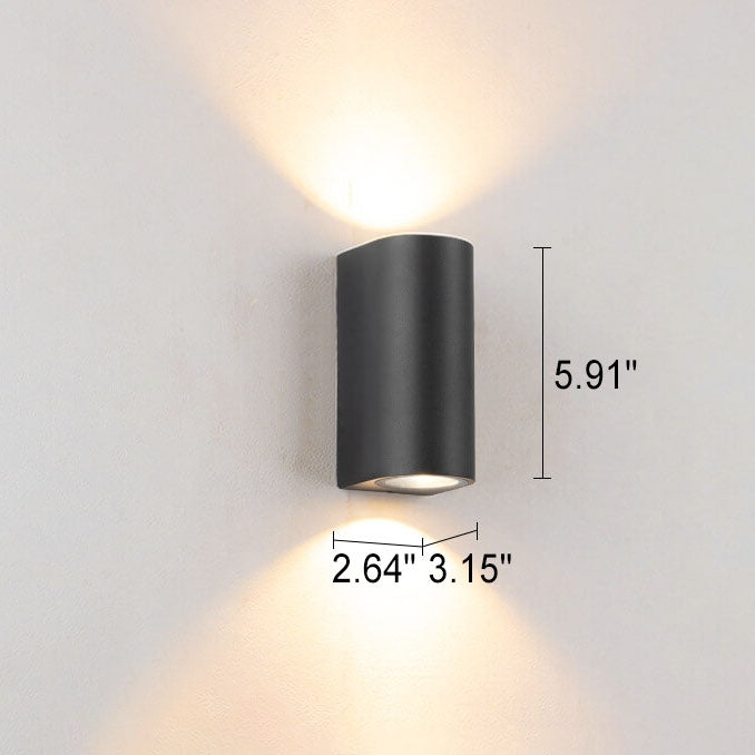 Moderne Enkle Utendørs Vannavstøtende Aluminium Glassylinder 2-Lykt Vegglampe | Skanto