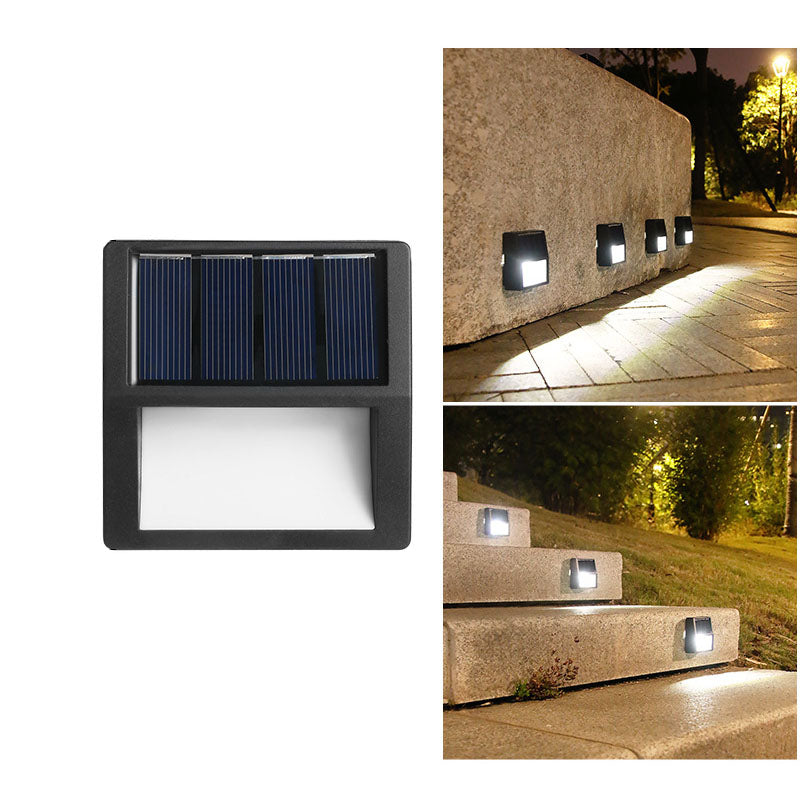 Utendørs solarmodul rund firkantet LED vanntett patio trappelys | Skanto