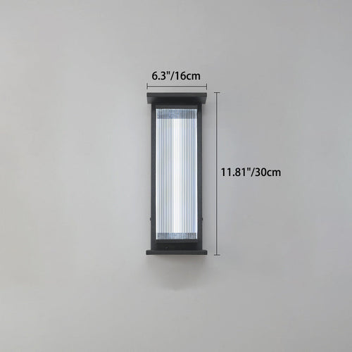 Moderne Minimalistisk Vanntett Rektangulær Rustfritt Stål Akryl LED Vegglygte Lampe For Utendørs Patio | Skanto