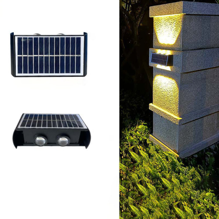 Skanto | Modern Simplicity Solarlampe Vanntett Rektangulær ABS PMMA LED Vegglampe For Utendørs Patio