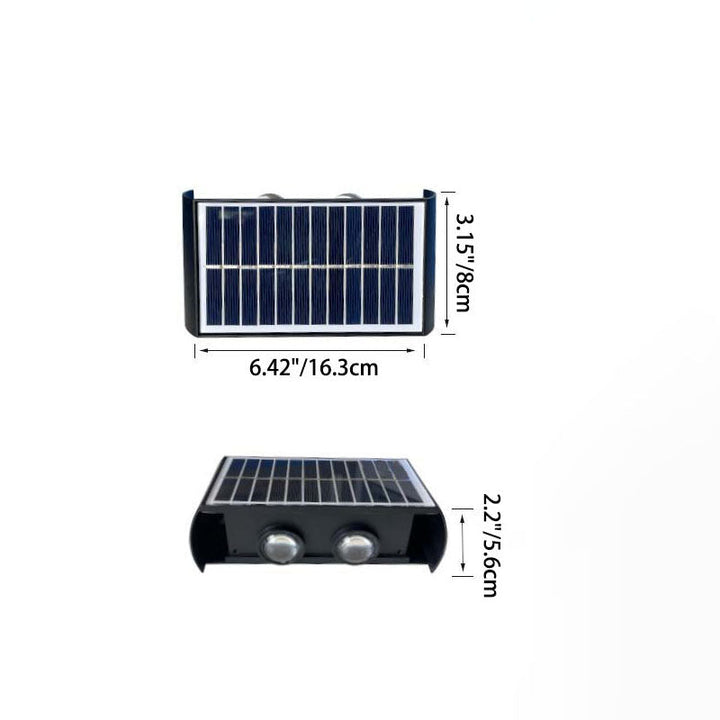 Skanto | Modern Simplicity Solarlampe Vanntett Rektangulær ABS PMMA LED Vegglampe For Utendørs Patio